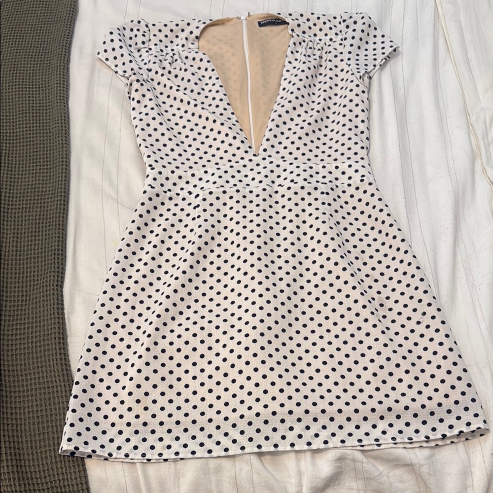 Stylish Black and White Polka Dot Mini Dress